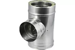 Raccordo a T DP diametro 130 mm (130/180) T90 PS I316L/I304 (D 0,5/0,6)