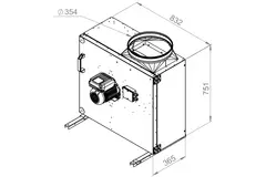 Aspiratore a cassetta Ruck MPS con motore EC 6975 m³/h diametro 354 - MPS 450 EC 30