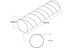 Tubo spiro Ø 250 mm lunghezza 1,5 metri - Zincato