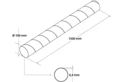Tubo spiro Ø 100 mm lunghezza 1,5 metri - Zincato