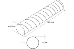 Tubo spiro Ø 125 mm lunghezza 1,5 metri - Zincato