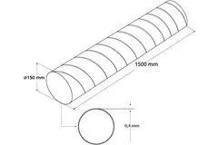 Tubo spiro Ø 150 mm lunghezza 1,5 metri - Zincato