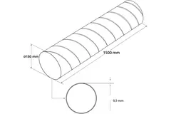 Tubo spiro Ø 180 mm lunghezza 1,5 metri - Zincato