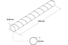 Tubo spiro Ø 80 mm lunghezza 1,5 metri - Zincato