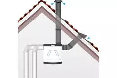 Terminale a tetto per ventilazione meccanica con recupero di calore HR isolato Thermoduct da 125mm