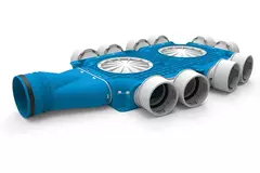 Vent-Axia Uniflexplus ripartitore composito 10x Ø90 mm con manicotto orizzontale Ø125 mm