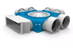 Vent-Axia Uniflexplus ripartitore composito 6x Ø90 mm per tubo rettangolare zincato 220x80 mm