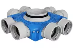Vent-Axia Uniflexplus box di distribuzione secondaria di ventilazione 8x Ø90 mm con manicotto Ø180 mm