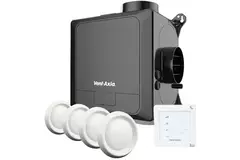 Vent-Axia Multihome BEP pacchetto base 300 m³/h + sensore di umidità + batteria di controllo RFT + 4 valvole - spina euro