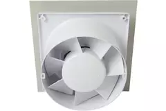 Air Roxy aspiratore per il bagno con diametro di collegamento 125 mm con interruttore a corda e spina - pannello frontale di alluminio dorato