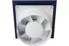 Air Roxy aspiratore per il bagno con diametro di collegamento 100 mm con interruttore a corda e spina - pannello frontale di plastica blu