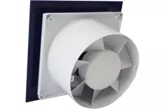 Air Roxy aspiratore per il bagno con diametro di collegamento 100 mm con interruttore a corda e spina - pannello frontale di plastica blu