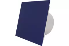 Air Roxy aspiratore per il bagno con diametro di collegamento 100 mm con interruttore a corda e spina - pannello frontale di plastica blu
