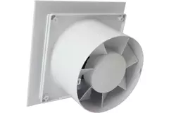 Aspiratore per il bagno Ø 100 mm - pannello frontale di plastica bianca lucida