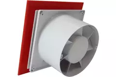 Air Roxy aspiratore per il bagno con diametro di collegamento 125 mm con interruttore a corda e spina - pannello frontale di plastica rossa