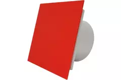 Air Roxy aspiratore per il bagno con diametro di collegamento 125 mm con interruttore a corda e spina - pannello frontale di plastica rossa