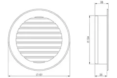 Griglia con alette diametro 125 mm beige - VR125Y