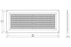 Griglia di aerazione rettangolare con grata 130x300 mm marrone - VR1330B