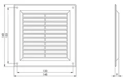 Griglia di aerazione quadrata con grata 150x150 mm marrone - VR1550B