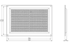 Griglia di aerazione rettangolare con grata 250x170 mm marrone - VR2517B
