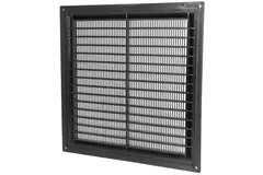 Griglia di aerazione quadrata con grata 250x250 mm nera - VR2525M