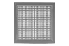 Griglia di aerazione quadrata con grata 250x250 mm grigia