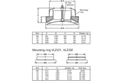 Valvole di alimentazione ventilazione plastica 125 mm RAL 9003 con morsetti a molla e settore pulito - VST125