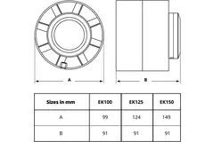 Ventilatore da condotto in plastica Ø100 mm - EK100
