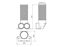 Ubbink Air Excellent 48C adattatore per valvola 125 2x90°