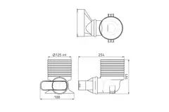 Ubbink Air Excellent 45SC adattatore per valvola 125 1x90°