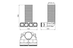 Ubbink Air Excellent 23C adattatore per valvola 125 4x90°