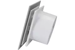 Aspiratore per il bagno Ø 100 mm - pannello frontale di vetro argentato satinato